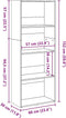 vidaXL - Boekenkast - 60x30x152 - cm - bewerkt - hout - gerookt - eikenkleurig