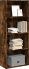 vidaXL - Boekenkast - 60x30x152 - cm - bewerkt - hout - gerookt - eikenkleurig