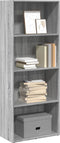 vidaXL - Boekenkast - 60x30x152 - cm - bewerkt - hout - grijs - sonoma - eikenkleurig