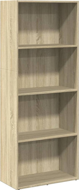 vidaXL - Boekenkast - 60x30x152 - cm - bewerkt - hout - sonoma - eikenkleurig