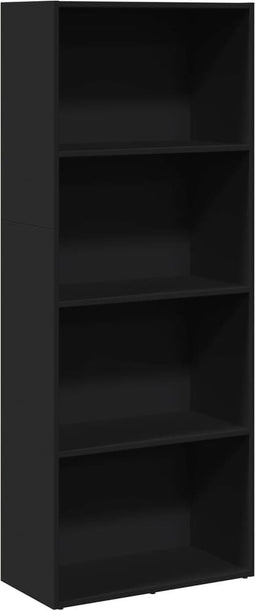 vidaXL - Boekenkast - 60x30x152 - cm - bewerkt - hout - zwart