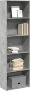 vidaXL - Boekenkast - 60x30x189 - cm - bewerkt - hout - betongrijs