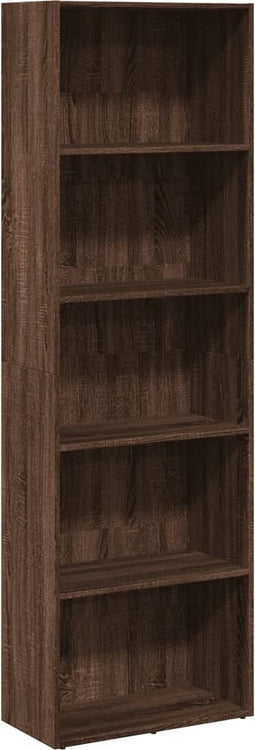 vidaXL - Boekenkast - 60x30x189 - cm - bewerkt - hout - bruin - eikenkleurig