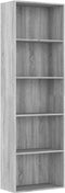 vidaXL - Boekenkast - 60x30x189 - cm - bewerkt - hout - grijs - sonoma - eikenkleurig