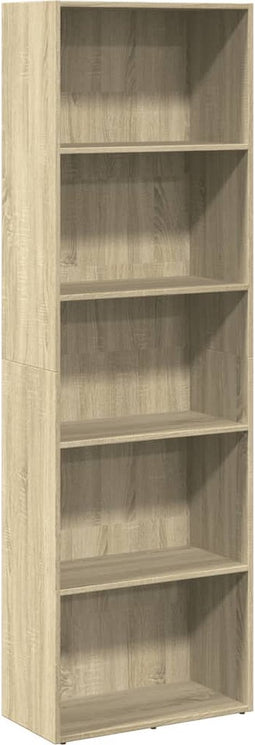 vidaXL - Boekenkast - 60x30x189 - cm - bewerkt - hout - sonoma - eikenkleurig