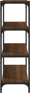 vidaXL - Boekenkast - 60x33x100 - cm - bewerkt - hout - en - staal - bruin - eikenkleur