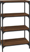 vidaXL - Boekenkast - 60x33x100 - cm - bewerkt - hout - en - staal - bruin - eikenkleur