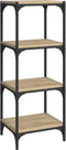 vidaXL - Boekenkast - 60x33x100 - cm - hout - en - staal - grijs - sonoma - eikenkleur
