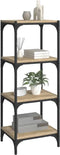 vidaXL - Boekenkast - 60x33x100 - cm - hout - en - staal - grijs - sonoma - eikenkleur