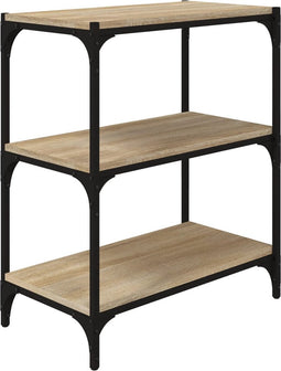 vidaXL - Boekenkast - 60x33x70,5cm - bewerkt - hout - en - staal - sonoma - eikenkleur