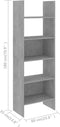 vidaXL - Boekenkast - 60x35x180 - cm - bewerkt - hout - betongrijs