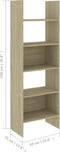 vidaXL - Boekenkast - 60x35x180 - cm - bewerkt - hout - sonoma - eikenkleurig