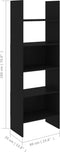 vidaXL - Boekenkast - 60x35x180 - cm - bewerkt - hout - zwart