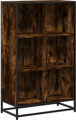 vidaXL - Boekenkast - 65,5x33x107,5 - cm - bewerkt - hout - gerookt - eikenkleurig