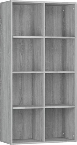vidaXL - Boekenkast - 66x30x130 - cm - bewerkt - hout - sonoma - grijs
