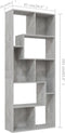 vidaXL - Boekenkast - 67x24x161 - cm - bewerkt - hout - betongrijs