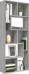 vidaXL - Boekenkast - 67x24x161 - cm - bewerkt - hout - grijs - sonoma - eikenkleurig