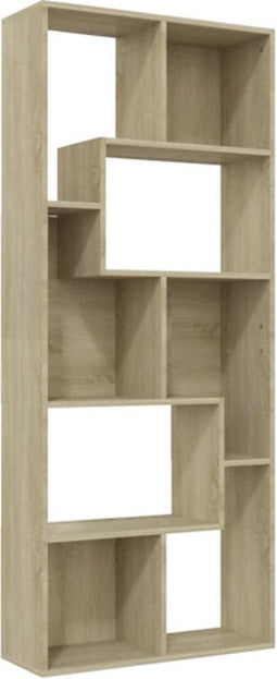 vidaXL - Boekenkast - 67x24x161 - cm - bewerkt - hout - sonoma - eikenkleurig