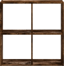 vidaXL - Boekenkast - 68,5x32x68,5 - cm - bewerkt - hout - gerookt - eikenkleurig