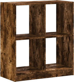 vidaXL - Boekenkast - 68,5x32x75 - cm - bewerkt - hout - gerookt - eikenkleurig