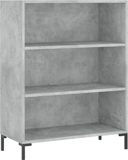 vidaXL - Boekenkast - 69,5x32,5x90 - cm - bewerkt - hout - betongrijs