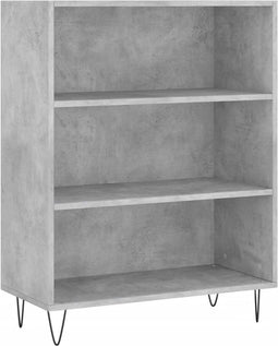 vidaXL - Boekenkast - 69,5x32,5x90 - cm - bewerkt - hout - betongrijs
