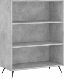 vidaXL - Boekenkast - 69,5x32,5x90 - cm - bewerkt - hout - betongrijs
