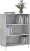 vidaXL - Boekenkast - 69,5x32,5x90 - cm - bewerkt - hout - betongrijs