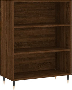 vidaXL - Boekenkast - 69,5x32,5x90 - cm - bewerkt - hout - bruin - eikenkleur