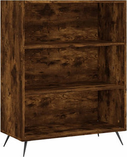 vidaXL - Boekenkast - 69,5x32,5x90 - cm - bewerkt - hout - gerookt - eikenkleurig