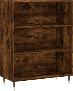 vidaXL - Boekenkast - 69,5x32,5x90 - cm - bewerkt - hout - gerookt - eikenkleurig