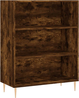 vidaXL - Boekenkast - 69,5x32,5x90 - cm - bewerkt - hout - gerookt - eikenkleurig