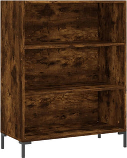 vidaXL - Boekenkast - 69,5x32,5x90 - cm - bewerkt - hout - gerookt - eikenkleurig