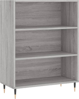vidaXL - Boekenkast - 69,5x32,5x90 - cm - bewerkt - hout - grijs - sonoma - eikenkleur