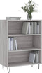 vidaXL - Boekenkast - 69,5x32,5x90 - cm - bewerkt - hout - grijs - sonoma - eikenkleur