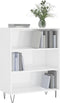 vidaXL - Boekenkast - 69,5x32,5x90 - cm - bewerkt - hout - hoogglans - wit
