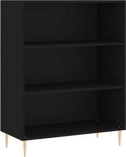 vidaXL - Boekenkast - 69,5x32,5x90 - cm - bewerkt - hout - zwart