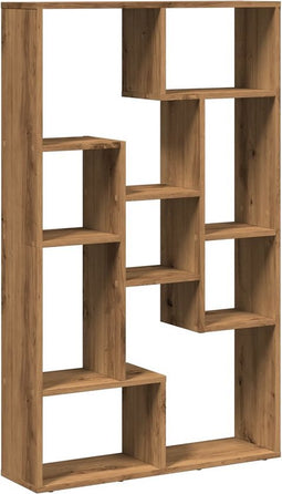 vidaXL - Boekenkast - 72x20x120 - cm - bewerkt - hout - artisanaal - eikenkleurig