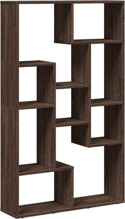 vidaXL - Boekenkast - 72x20x120 - cm - bewerkt - hout - bruin - eikenkleurig