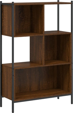 vidaXL - Boekenkast - 72x28x109 - cm - bewerkt - hout - bruin - eikenkleur