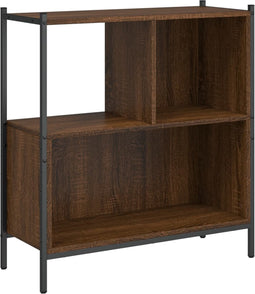 vidaXL - Boekenkast - 72x28x77,5 - cm - bewerkt - hout - bruin - eikenkleur