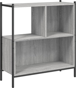 vidaXL - Boekenkast - 72x28x77,5 - cm - bewerkt - hout - grijs - sonoma - eikenkleur