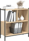 vidaXL - Boekenkast - 72x28x77,5 - cm - bewerkt - hout - sonoma - eikenkleurig