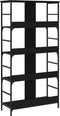 vidaXL - Boekenkast - 78,5x33x153 - cm - bewerkt - hout - zwart