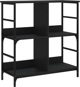 vidaXL - Boekenkast - 78,5x33x82 - cm - bewerkt - hout - zwart