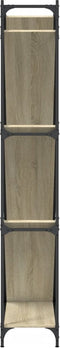 vidaXL - Boekenkast - 79x30x180 - cm - bewerkt - hout - en - metaal - sonoma - eiken