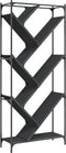 vidaXL - Boekenkast - 79x30x180 - cm - bewerkt - hout - en - metaal - zwart