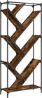 vidaXL - Boekenkast - 79x30x180 - cm - bewerkt - hout - en - metaal - gerookt - eiken