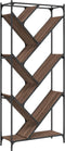 vidaXL - Boekenkast - 79x30x180 - cm - bewerkt - hout - en - metaal - bruin - eiken
