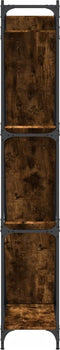 vidaXL - Boekenkast - 79x30x180 - cm - bewerkt - hout - en - metaal - gerookt - eiken